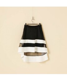 EXCLUSIVE – Organza Colorblock Skirt Black(スカート)