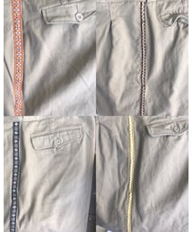 Nasngwam | TIROLEAN FR CHINO Made in Japan🇯🇵 50's VINTAGEフランス軍アーミーチノに60's~70'sVINTAGEチロリアンテープを貼った贅沢なリメイク。シルエットもワイドで履きやすいです。(チノパンツ)