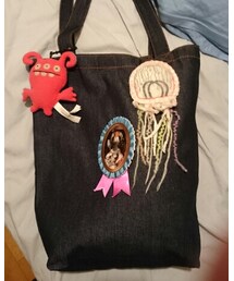 無地デニムにいろいろくっつけ。 | トートバッグ