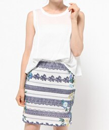 TEVALT | Titilate Valet 無地×フラワー柄コンビワンピース(ワンピース)