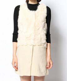 TEVALT | Titilate Valet ラビットファー×ニットノースリーブコート(その他アウター)