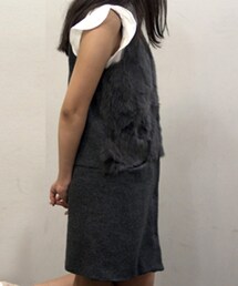 TEVALT | Titilate Valet ラビットファー×ニットノースリーブコート(その他アウター)