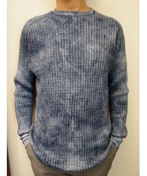 KIIT | KIIT BIG WAFFLEタイダイプルオーバー（NAVY）(ニット/セーター)
