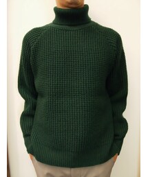 KIIT | KIIT(キート) バルーンウールタートルニット（GREEN）(ニット/セーター)