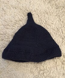 Handmade | 紺 ハンドメイド とんがりニット帽(ニットキャップ/ビーニー)