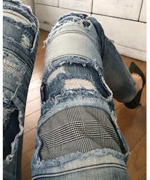 VOGUISH | チェック布のリペアがかわいい🥰(デニムパンツ)