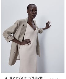 ZARA | リネンの予め袖まくりジャケット💕(ジャケット/アウター)