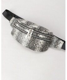 WEGO | シンセティックレザーWジップボックスウエストバッグ(ボディバッグ/ウエストポーチ)