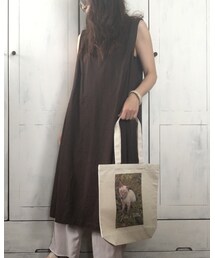 Samansa Mos2 | スラブ天竺ノースリワンピース チャコール フリーサイズ(ワンピース/ドレス)