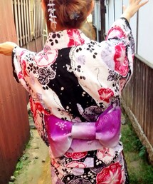 watuu 朝顔と絞り柄の浴衣(浴衣)