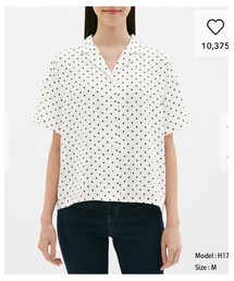 GU | ドットオープンカラーシャツ(シャツ/ブラウス)