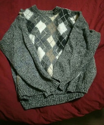 スコットランド製のセーター | スコットランド製のアーガイル柄のセーター(ニット/セーター)