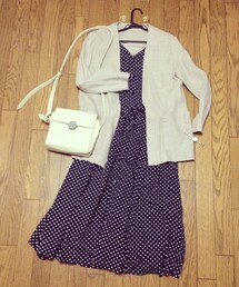 ドットのレトロワンピース/母のおさがり(ワンピース)