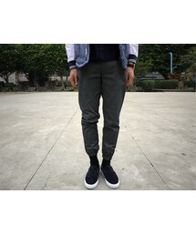 plain-me | 彈性鞋紋棉質縮口褲(チノパンツ)
