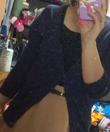 ネイビー七分袖カーデ(カーディガン/ボレロ)