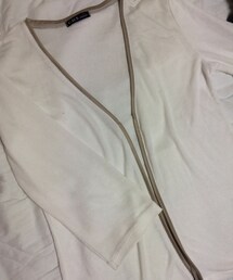 ブラウンライン入りホワイトカーデ
(カーディガン/ボレロ)