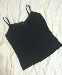 胸元レースキャミソール/ブラック(キャミソール)