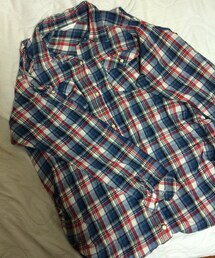 ブルーチェックシャツ(シャツ/ブラウス)