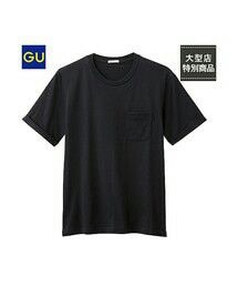 GU | コットンコンビクルーネックセーター(半袖)(トップス)