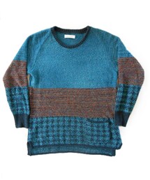 7G ミックスヤーンマルチボーダー プルオーバー(ニット/セーター)