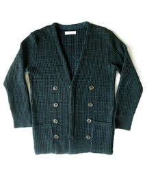 7G 2カラーミックスビックワッフルニット フェイクWプレストカーディガン(カーディガン/ボレロ)