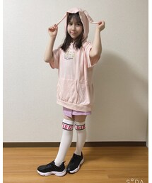 🐰ミミパーカーTシャツ 165(M)オーバーサイズですがゆる感出てて着やすくママも着れる🤱💕 | その他