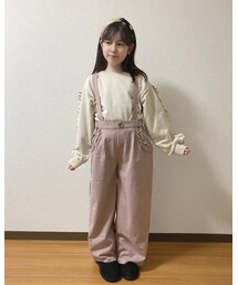 DISCOAT | Discoat のピンクフリルポケットが可愛いサス付きボトムス💕(オールインワン・サロペット)