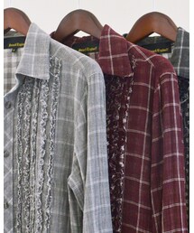 SMACK ENGINEER | GAUZE CHECK LONG FRILL SH(シャツ/ブラウス)