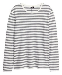 H&M | 長袖Tシャツ-グレー(Tシャツ/カットソー)