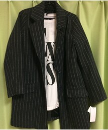 SWEET.B | 写メよりグレーっぽい。薄い色でストライプが入ってる。生地は薄め。(チェスターコート)