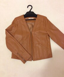 no brand | 茶色レザー(その他アウター)