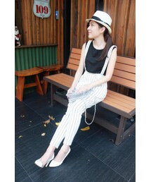 ELFORBR | ストライプサスペンダーパンツ(サロペット/オーバーオール)