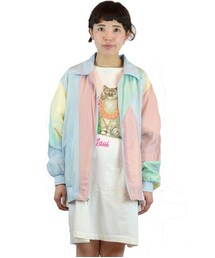 パステルカラーのパッチワークナイロンジャケット(ナイロンジャケット)