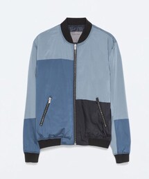 ZARA | パッチワークMA-1(ナイロンジャケット)