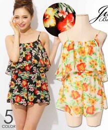 Julia Boutique | ハイビスカス柄ロンパース♡(ワンピース)