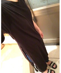 GU | ディープスリットロングT(ワンピース)