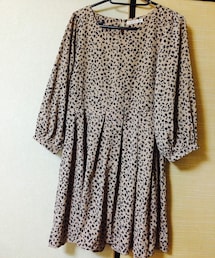 NICE CLAUP | 七分丈ワンピ ピンクベージュ
(ワンピース)