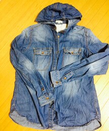 earth music&ecology | フード付きデニムシャツ(シャツ/ブラウス)