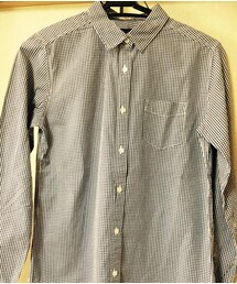 GU | ギンガムチェックシャツ ネイビーS(シャツ/ブラウス)