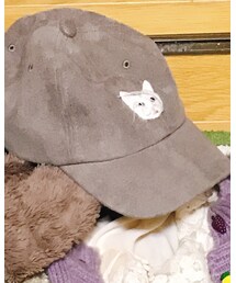 お髭がすぐ荒ぶる猫の刺繍キャップ | キャップ