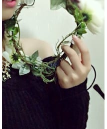 手作り 花かんむり♡ | その他ヘアアクセサリー