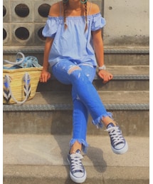 H&M | やっと着れたトップス💙💙💙(Tシャツ/カットソー)