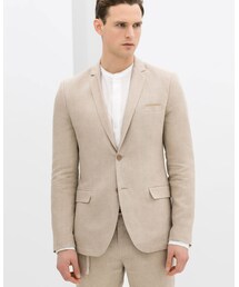 ZARA | 亞麻休閒西裝(テーラードジャケット)