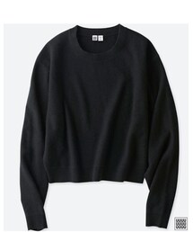 UNIQLO | unqlouのソフトラムクルーネックセーター 丈が短めなのが良し(ニット/セーター)