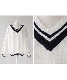 A | V-neck knit(ニット/セーター)