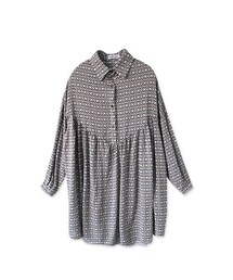 mooncat | 復古圖紋短洋裝(ワンピース)