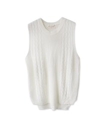 mooncat | 麻花針織背心(ニット/セーター)