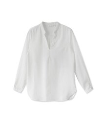 mooncat | 簡約V領雪紡衫(シャツ/ブラウス)