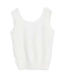 mooncat | U領細織短版背心(ニット/セーター)