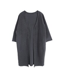 mooncat | 挺版V型開襟毛料外套(ノーカラージャケット)